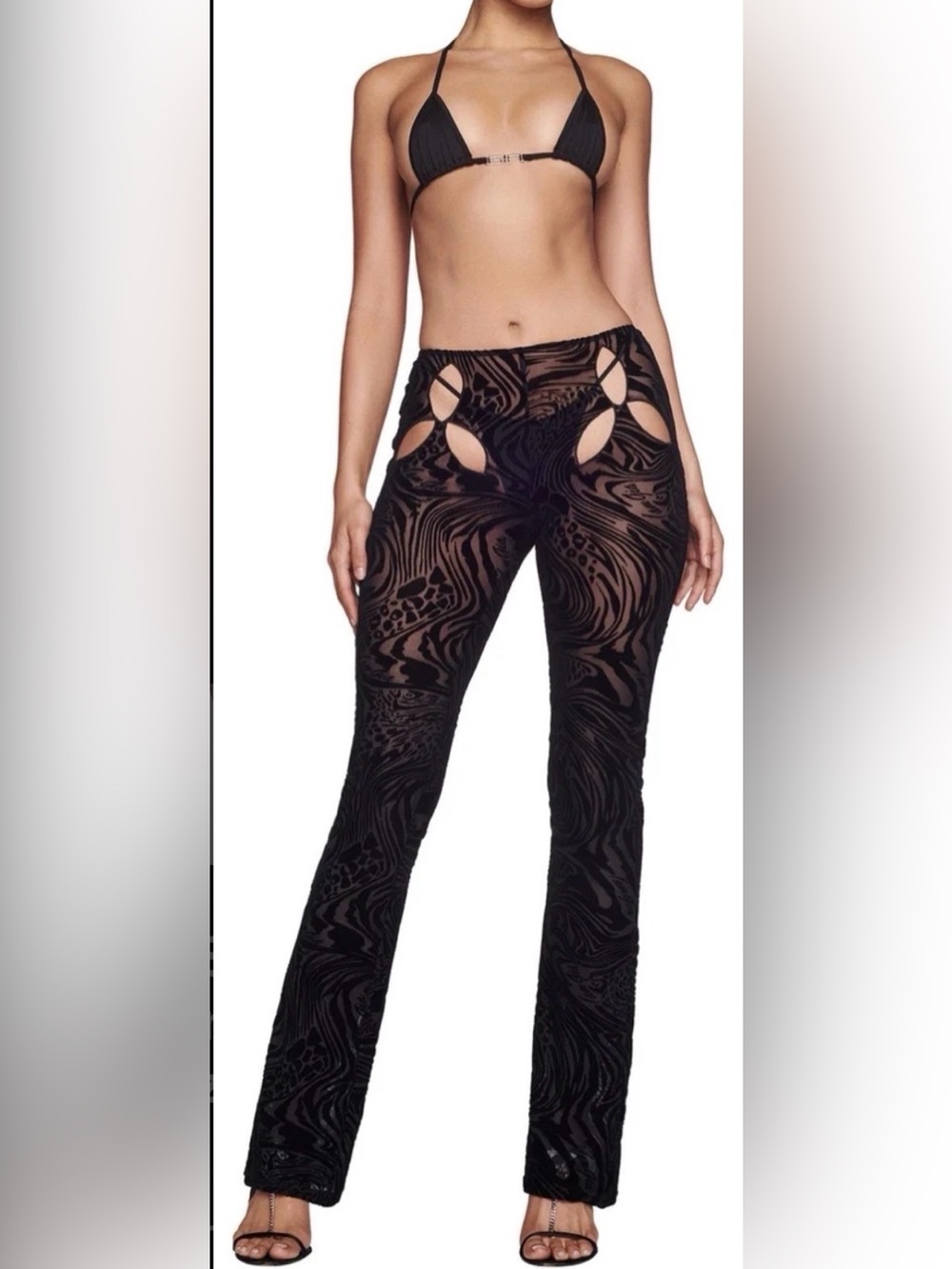 I.AM.GIA Straight Leg AMINA PANT Velvet Burnout Sheer Bikini Cover Festival Sz S